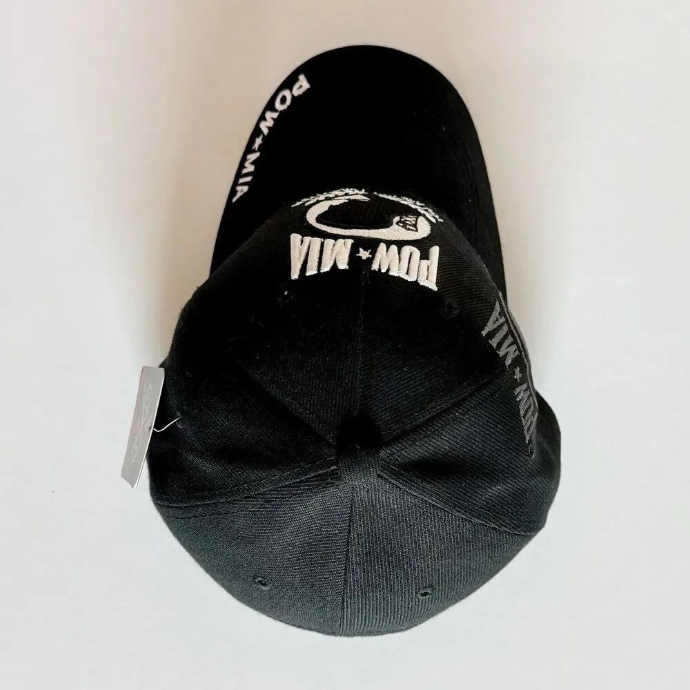 US Warriors POW-MIA You Are Not Forgotten Embroidered Shadow Black Cap NEW w/Tag